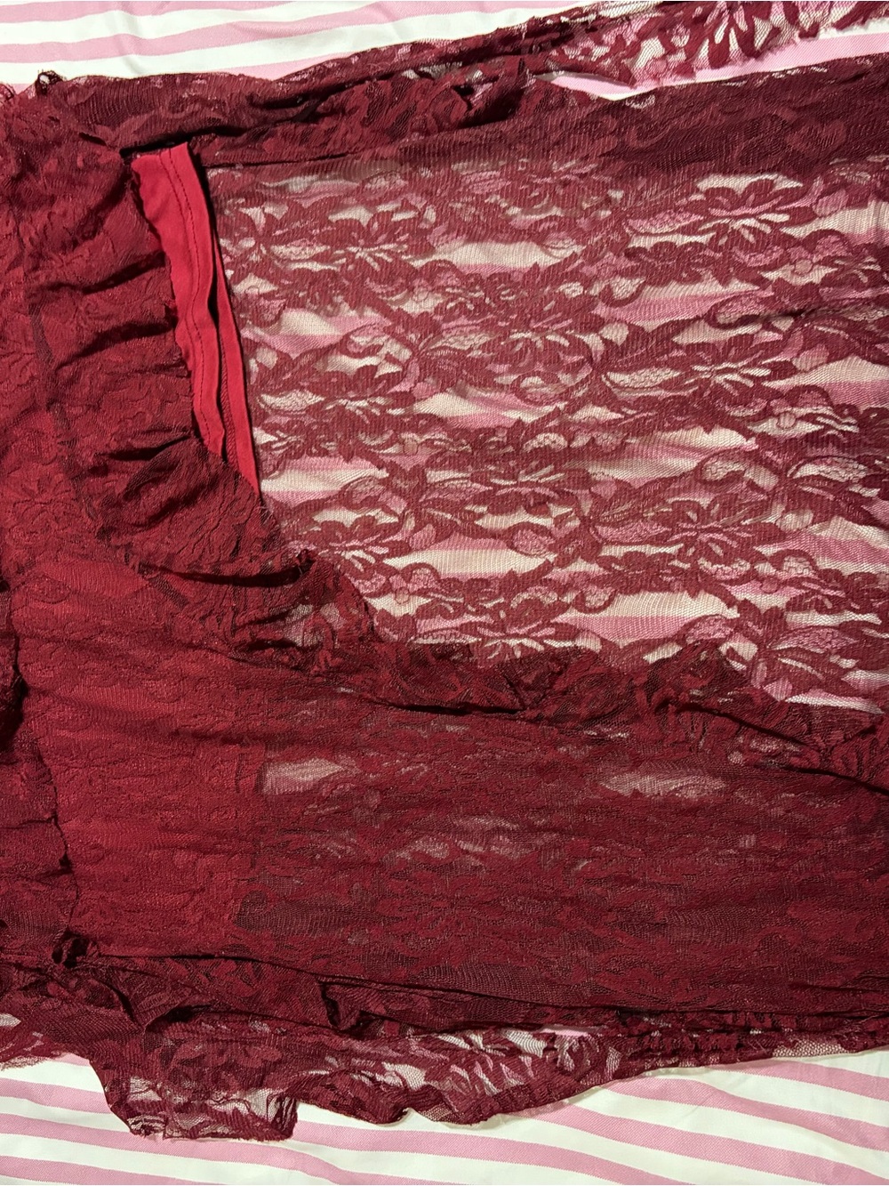 Women's Lace Chemise Nightwear - Burgundy